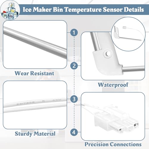 W10511923 Ice Maker Bin Temperature Sensor Replacement for Whirlpool