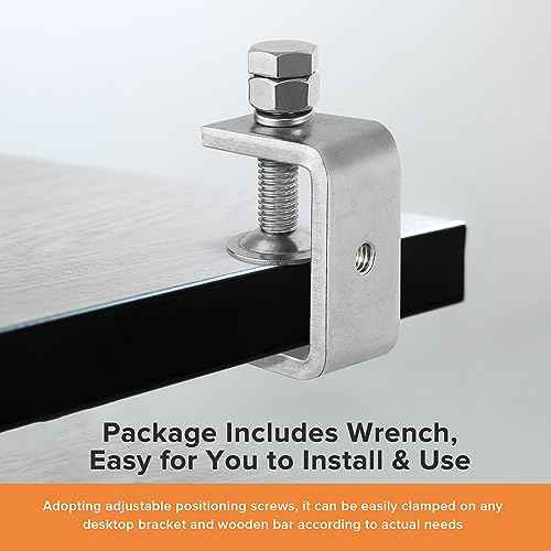 304 Stainless Steel C Clamp,1 1/2 Inch Tiger Clamp Woodworking Clamp Heavy Duty C Clamps for Woodworking, Welding and Construction,Features Stable Wide Jaws and Protective Pads(2 Pcs)