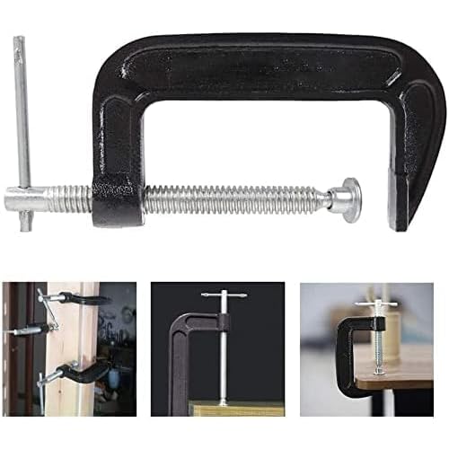 4 Inch C-Clamp Set, Heavy Duty Steel C Clamp Industrial Strength C Clamps for Woodworking, Welding, and Building (1PC)