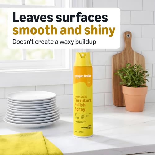 Amazon Basics Lemon Scent Multi-Surface Furniture Polish Spray, 9.7 oz