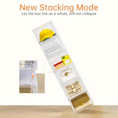 Freebat 6 Pack Clear Storage Bins with Lids - 19 Qt Stackable Closet Organizers