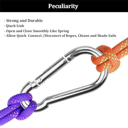 50PCS 2 Inch Spring Snap Hook Carabiner Quick Link Hooks for Outdoor & Camping