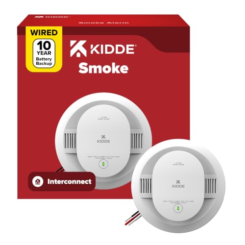 Kidde Smoke Detector 20SA10 Hardwired with 10-Year Battery Backup - 1 Pack
