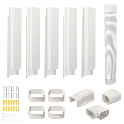 4" 10Ft Mini Split Line Set Cover, Plastic Kit for Outside Units, Air