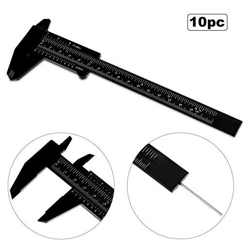 Honoson 10 Pcs Plastic Vernier Caliper 0-6 Inch Double Scale