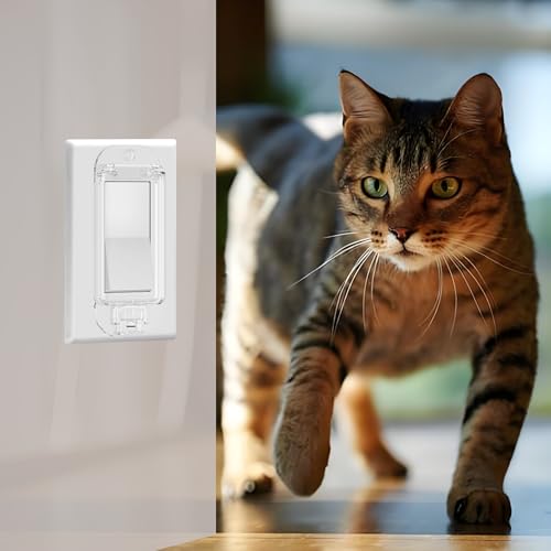 LRANFOW 2-Pack Clear Rocker Light Switch Cover Guard, Child & Pet Proof