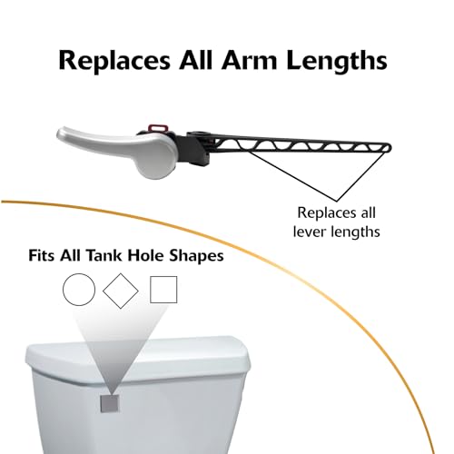 Korky Metal Toilet Flush Handle & Lever - White, Model 6065, Fits Most Toilets