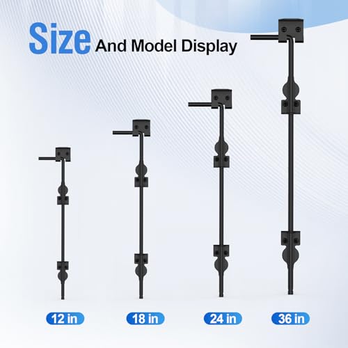AHYYN 18" Heavy-Duty Cane Bolts for Gates, 2 Pack – Secure Fence & Door Latches