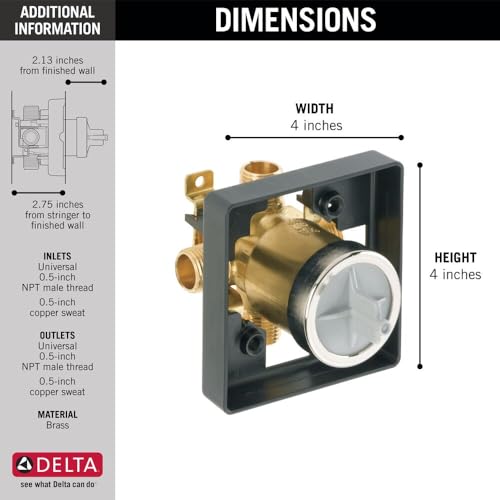 Delta MultiChoice Universal Tub & Shower Valve Body Without Stops or Mounting Kit – Model R10000-UNBX