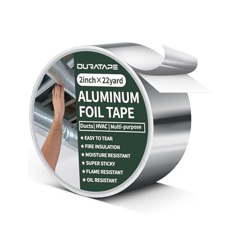 Aluminum Foil Tape,Thickened Heavy Duty Tape for Ductwork,Duct Tape, Heat Resistant, Insulation Tape for HVAC,Metal Repair,Dryer Vent,2 inch x 22 Yards-66FT (3.9 mil