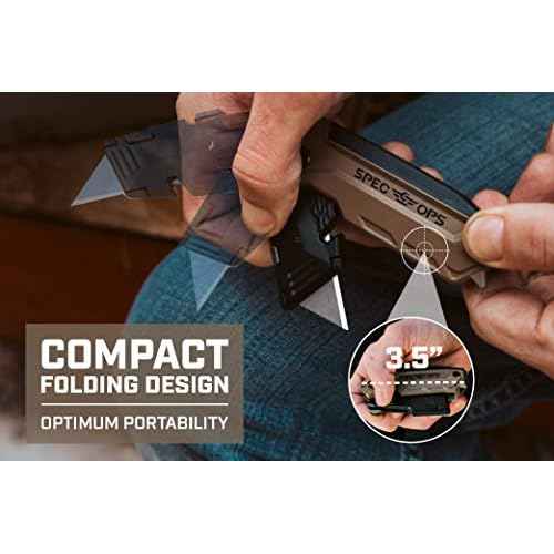 Spec Ops Tools Folding Utility Knife,Includes 3 Blades in Handle Storage, 3% Donated to Veterans
