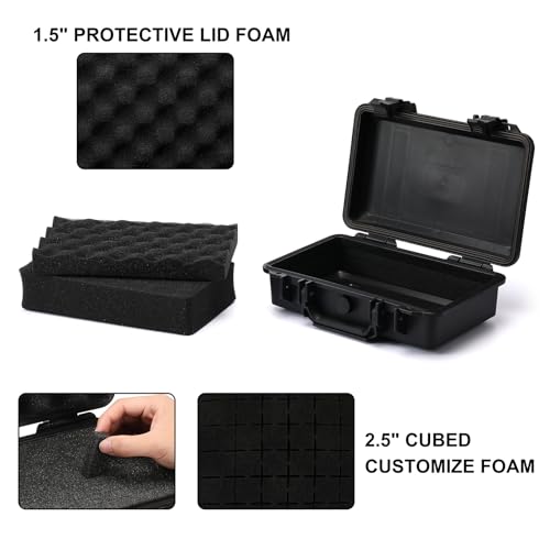 Mayouko IP67 Waterproof Tool Box with Foam Insert, 11.6 x 8.3 x 3.9 in – Shockproof Hard Case
