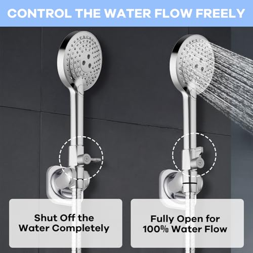 1PC Stainless Steel Shower Shut Off Valve with Handle - Water Flow Control, 1/2" NPT