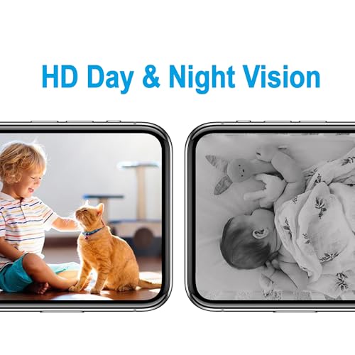 W-C7 2K Indoor Security Camera Wireless Wi-Fi with 64GB SD Card, Night Vision, Motion Detection, Cloud Storage, for Home, Office, Baby, Pet Monitoring & More