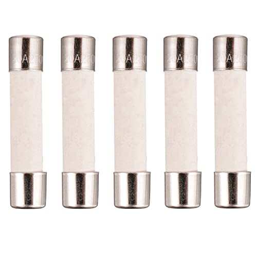 BOJACK 5-Piece 20A 250V Microwave Ceramic Slow-Blow Fuses – Replaces GE WB27X10388