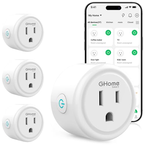 GHome Smart WiFi Plug with Alexa & Google Home, 4-Pack