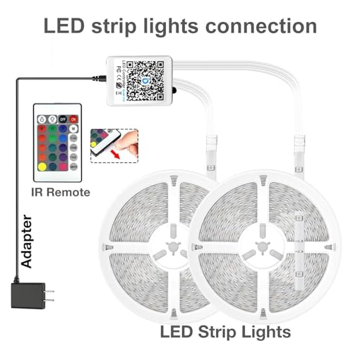 DAYBETTER 200FT RGB LED Strip Lights with App & Remote Control for Party Bedroom Decor