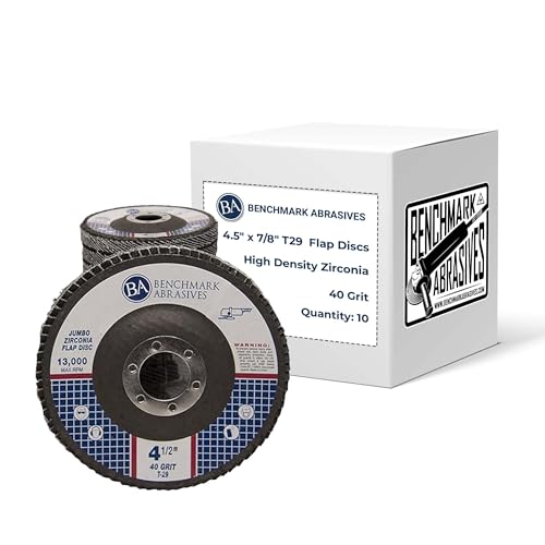 Benchmark Abrasives 4.5" Zirconia Type 29 Flap Discs 40 Grit — 10 Pack