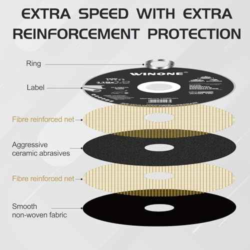 Cut Off Wheel 4 1/2,10 Pack Cutting Wheel Ultra Thin 0.04x0.87 inch Cutting Disc Stainless Steel Angle Grinder Cutting Disc Fast Burr-Free Metal Cutting Blade