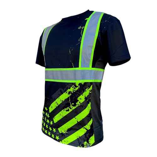 SafetyShirtz Men's SS360 Stealth and Northern Lights - Type-O and Enhanced Visibility - UPF 40 - Reflective Shirt
