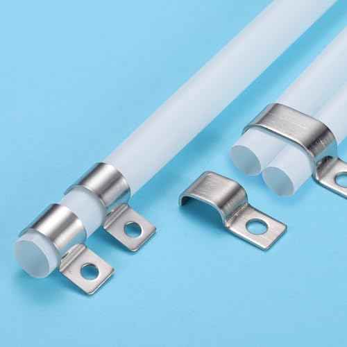 uxcell 40 Pcs Pipe Strap Fit for 1/4in(6mm) 304 Stainless Steel Strap Clamp with 1 Hole for Conduit or Pipe Fixing
