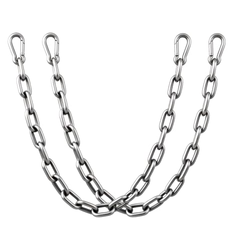 Heavy Duty Stainless Steel Gate Chain Lock with Carabiners - 2 Pack, 28 Inch