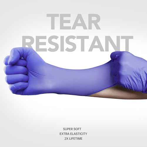 Medical Nitrile Exam Gloves, 4.5 Mil Powder-Free Latex-Free Disposable Food-Safe Cooking Cleaning, Blue-Violet 100Pcs