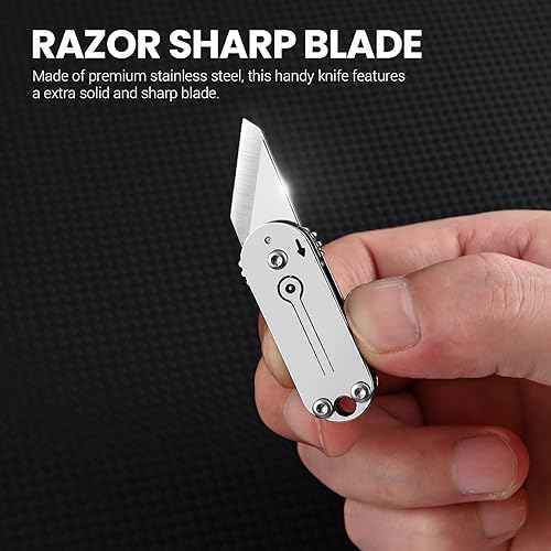 EDC Small Pocket Knife for Men, Cool Mini Folding Knife Box Cutter with Unique Design, Little Tiny Knife for Every Day Carry, Small Gift for Women Men