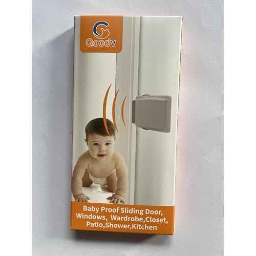 Goodv Child Proof Window Sliding Door Lock 2 Grey Packs (Suit for Working Space Over 0.42in and Under 1.18in) Security Your Baby Safe and Protect Kid outof Dangerous at Home (2, Grey)