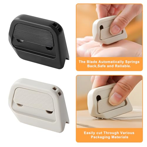 4-Pack Magnetic Box Cutter, Auto-Retract Unboxing Knife with Ceramic Blade for Cardboard Crafts and Daily Using, Kids Mini Package Opener Tool for Home Office Warehouse Use