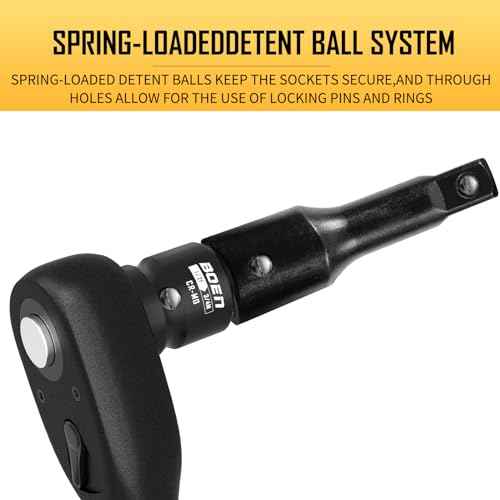 BOEN 5 Piece Impact Socket Adapter Set and Reducer Set, Standard SAE, 1/4", 3/8", 1/2" Impact Driver Conversions, CR-MO Steel Impact Driver & Wrench Conversion Kit