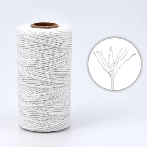 G2PLUS White Cotton String 2mm x 100m (328 Feet) Baking Twine for Craft & Cooking