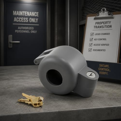 Gray PRIME-LINE Door Knob Lock-Out Device Keyed Alike Diecast Security Blocker