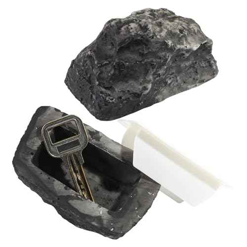 Fake Rock Key Hider, Hide a Spare Key for Outside, Hidden Keys Storage for Outdoor Garden (Style A)