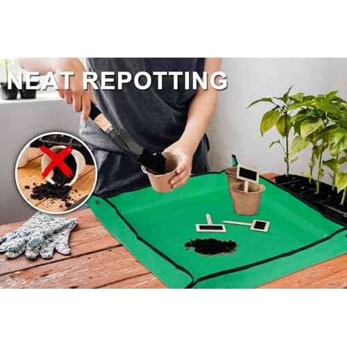 30" X 30" Large Plant Repotting Mat for Indoor Plants Potting Soil, Foldable Waterproof Plant Repotting/Potting Tray, Potting Mat for House Plants Succulents Gardening Tools Gifts for Gardener