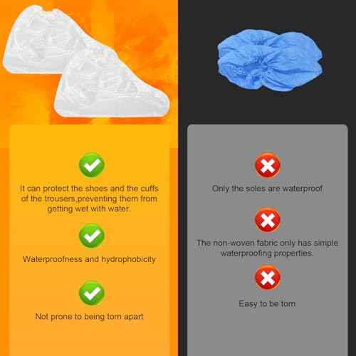 10 Pairs Waterproof Shoe Covers for Rain,Non-Slip Indoor Outdoor Rain Cover for Shoes,Disposable Plastic Rain Shoe Covers,Plastic Over shoes for Men Women,Water Proof Boot Protector(Clear£¬Medium)