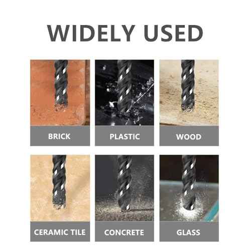 10 PCS 1/4 Inch Carbide Drill Bit Tile Glass Drill Bits 3-Flats Shank Masonry Cement Drill Bit Set for Concrete, Marble, Plastic, Brick, Tile, Wood, Cement