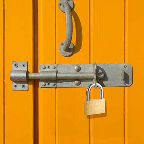 Kenning 16 Pcs Solid Keyed Alike Padlocks 1.18" Solid Brass Padlock with Key Weatherproof Luggage Locks Suitcase Lock Wide Body with Hardened Steel Shackle for Sheds, Storage Unit, Gym Fence