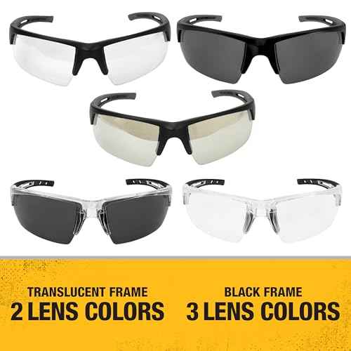 DEWALT DPG100-2D Crosscut¢ç Safety Glasses - Black Half Frame - Smoke Lens - ANSI Z87.1+ - 1 Pair