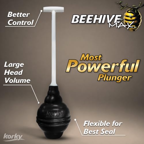 Korky BeehiveMAX Heavy Duty Toilet Plunger with Adjustable Telescoping Handle