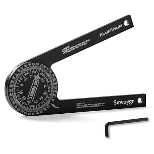 7 Inch Aluminum Miter Saw Protractor - High-Precision Angle Finder with Mini-Wrench