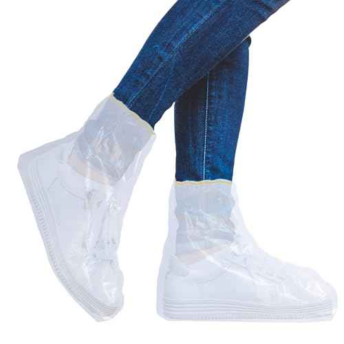20Pcs Rain Covers for Shoe Clear - Waterproof Disposable Plastic Clear Heavy Duty Shoe Covers for Men and Women