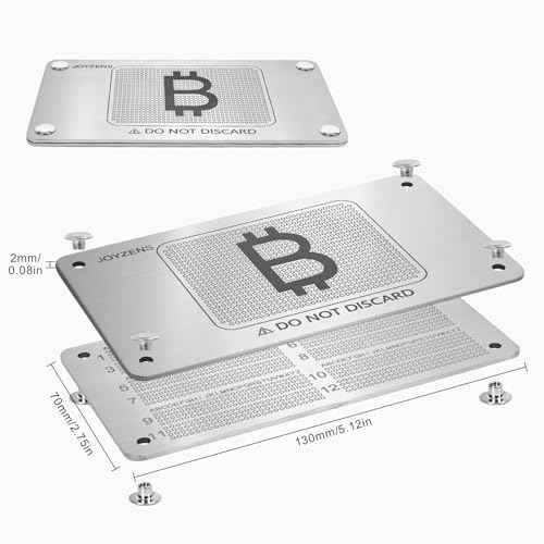 Stainless Steel Seed Phrase Punch Plate Kit, Crypto Wallet Backup, Compatible with Trezor, Ledger, SafePal