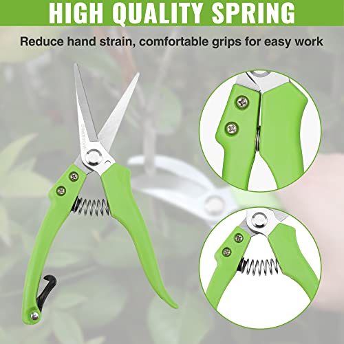 WORKPRO Garden Clippers, 2 Pcs Flower Scissors Include 8" Bypass Pruner and 8.5'' Straight Blade Shear, Professional Pruning Shears Kit for Cutting Flowers, Trimming Plants, Fruits Picking