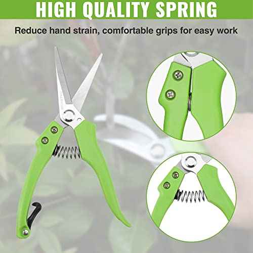 WORKPRO Garden Clippers, 2 Pcs Flower Scissors Include 8" Bypass Pruner and 8.5'' Straight Blade Shear, Professional Pruning Shears Kit for Cutting Flowers, Trimming Plants, Fruits Picking