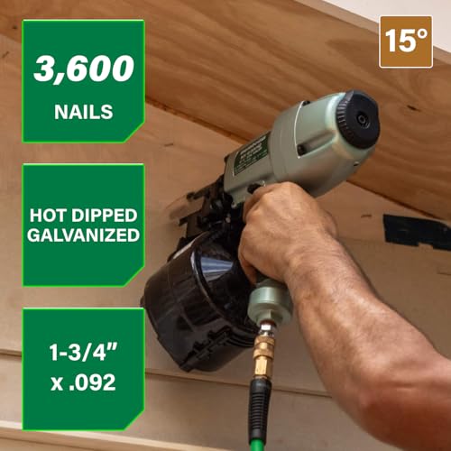 Metabo HPT 13363HPT Coil Siding Nails 1-3/4" x .092 15° Ring Shank Hot Dipped Galvanized Steel - 3,600 Count
