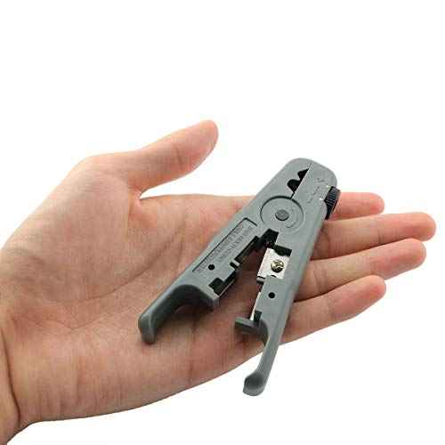 ZRM&E Coaxial Cable Stripper Rotary Stripper 180x56mm Manual Wire Stripper for All Kinds of Telephone Line and Network Cable