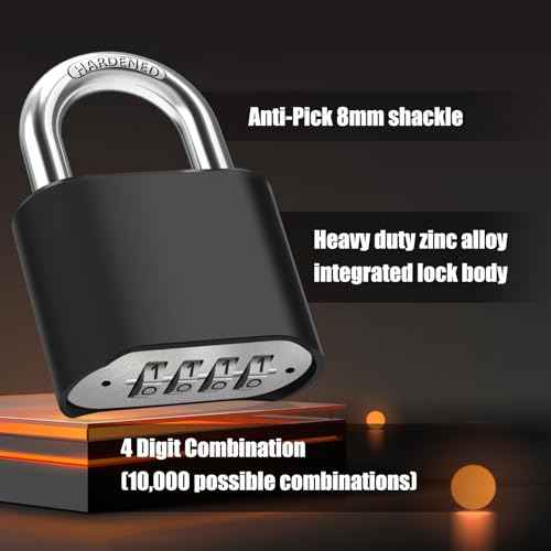 Diyife Outdoor Combination Padlock, [Design of Hidden Password] Weatherproof Resettable Combination Padlock, High Security for Sheds Fence, Locker, Home, School, Garage, Garden, Gate Hasps