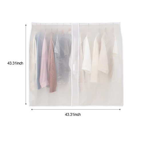 43" Large Clothing Rack Covers, Waterproof Garment Storage Bag, Hanging Garment Bag Organizer Storage Cover, Dustproof Clothing Cover for Suit Coat Dress Jackets (Rack not included)