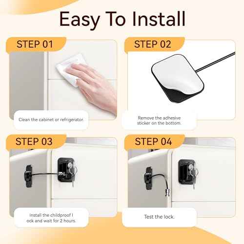 2 Pack Refrigerator Lock for Kids, Toddlers and Adults, Child Proof Fridge Door Lock with Keys for Kitchen Freezer, Air Oven Air Fryer, Cabinets and Drawers, Windows, Doors (B-Black-2 Pack)